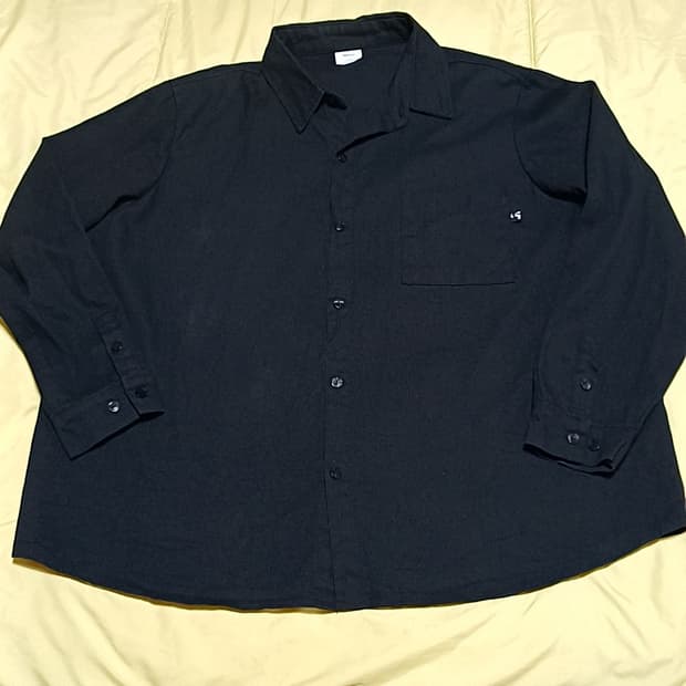 퍼스텝 오버핏블랙남방 빅사이즈 2XL 가슴70 기장76