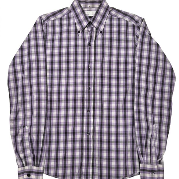 Dries Van Noten purple check shirt