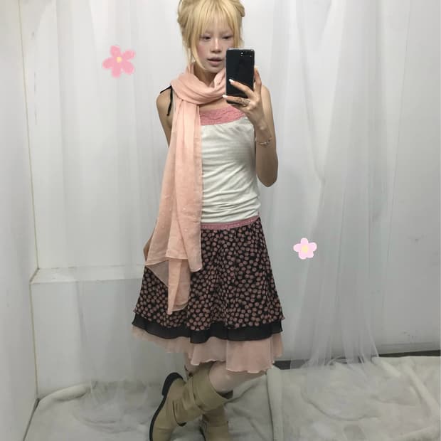 𝜗𝜚 살구 핑크 하구미 코디set 𝜗𝜚