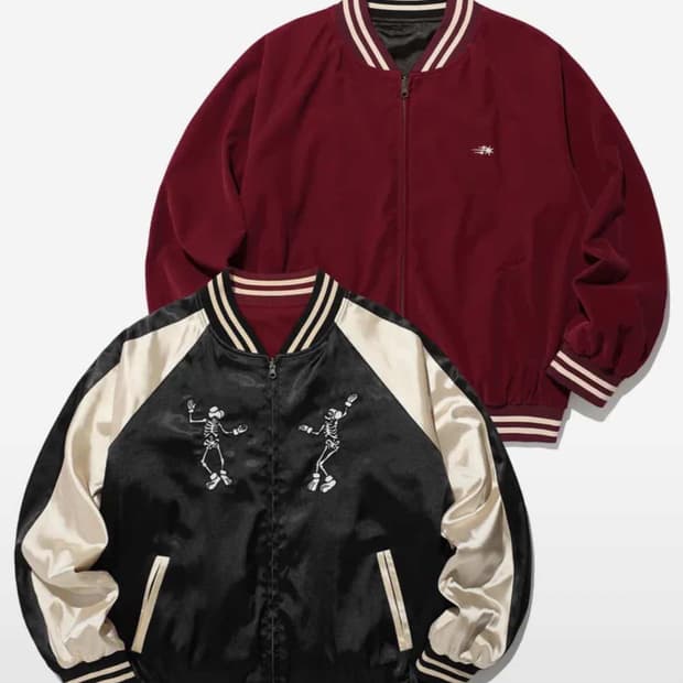 나이스고스트클럽 해골 스카쟌 블루종