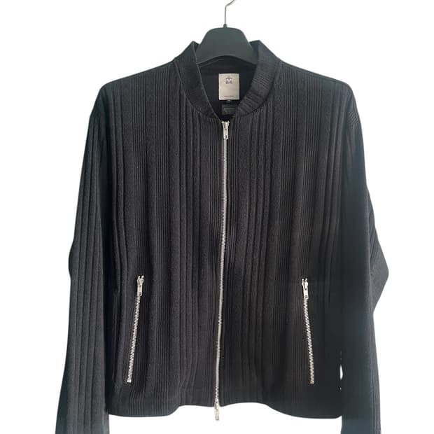 [4] 폴리테루 니트 집업 블루종 블랙