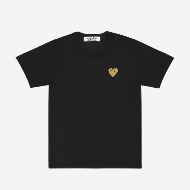 (새상품) 꼼데가르송 골드 하트 티셔츠 블랙(XL)