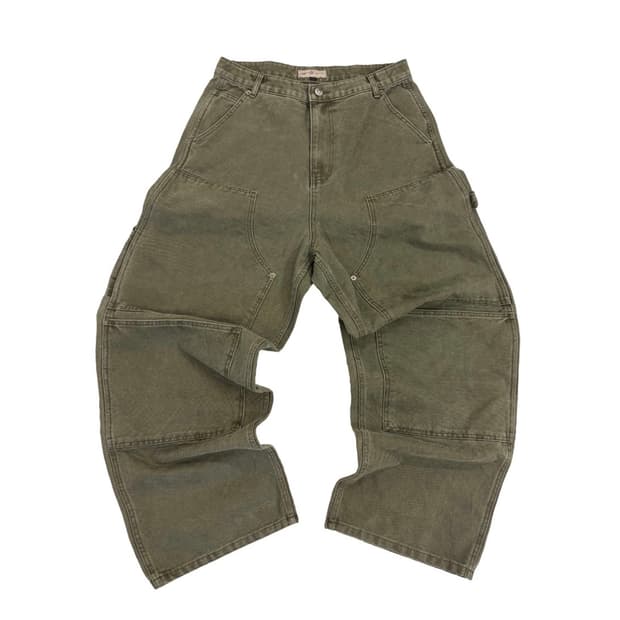 아오이로 커티드 더블니 팬츠 올리브 3