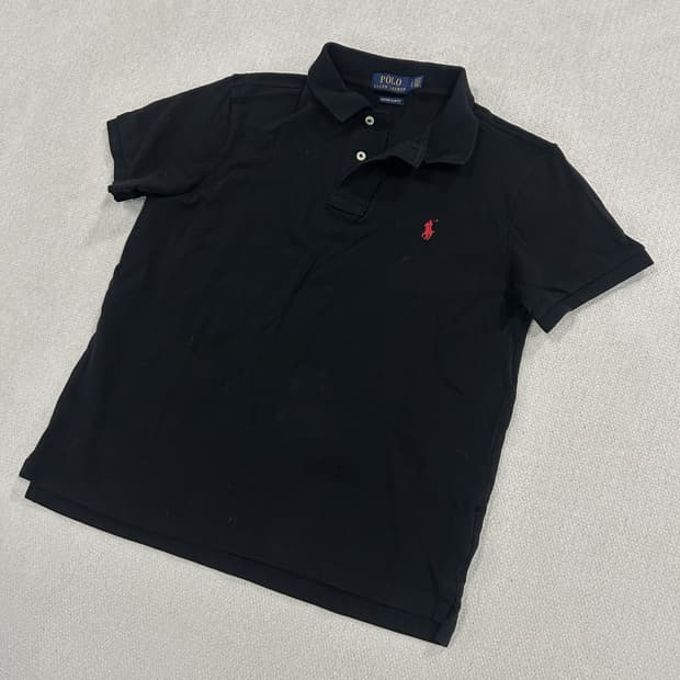 폴로 랄프로렌 블랙 반팔 카라티 L