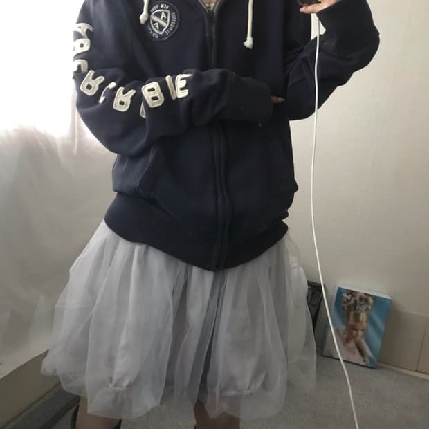 아베크롬비 네이비 사이드로고 후드집업