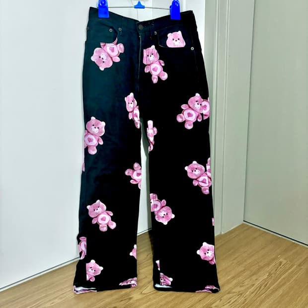 라퍼 테디베어 핑크 곰돌이 팬츠