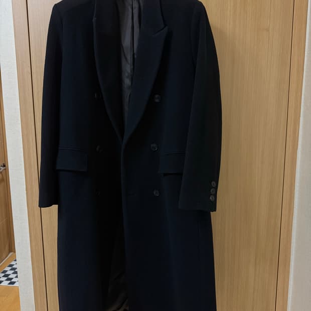 블랭크룸 더블 브레스티드 코트 3사이즈 블랙