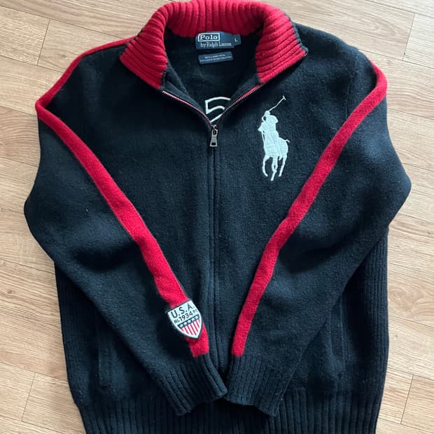 폴로 랄프로렌 빅포니 램스울 니트집업