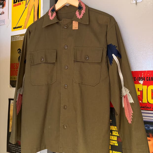 자수 워크 셔츠자켓