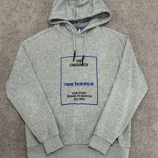 (S) 뉴발란스 빅로고 프린팅 후드 티