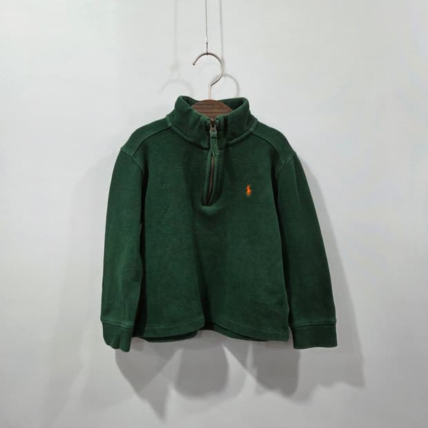 폴로랄프로렌 키즈 코튼 풀오버 하프집업 4T