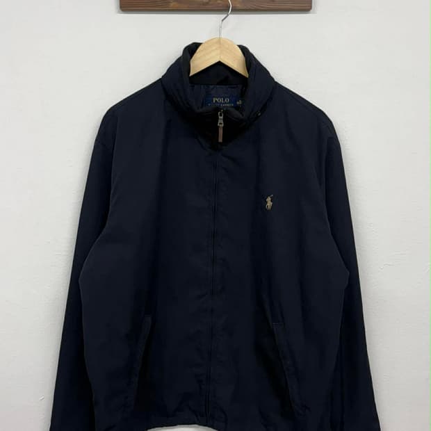 [XL] 폴로 랄프로렌 네이비 폴리쉘 해링턴 집업 자켓
