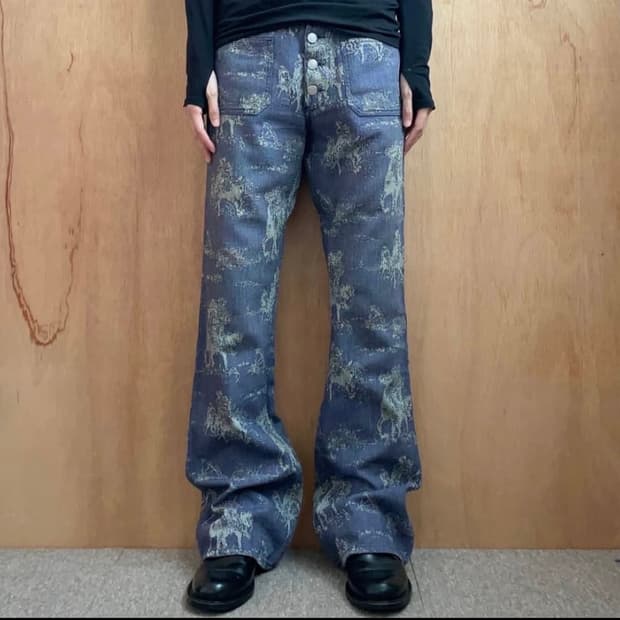 드리스반노튼 자카드 플레어 팬츠 31