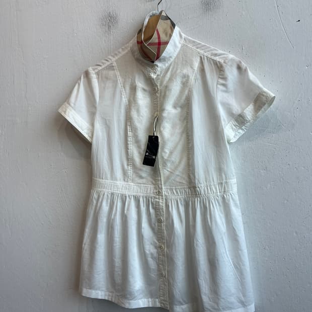 버버리 반팔 셔츠 블라우스 우먼즈 Made in JAPAN