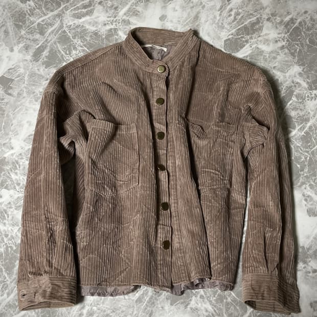 corduroy neck button jacket