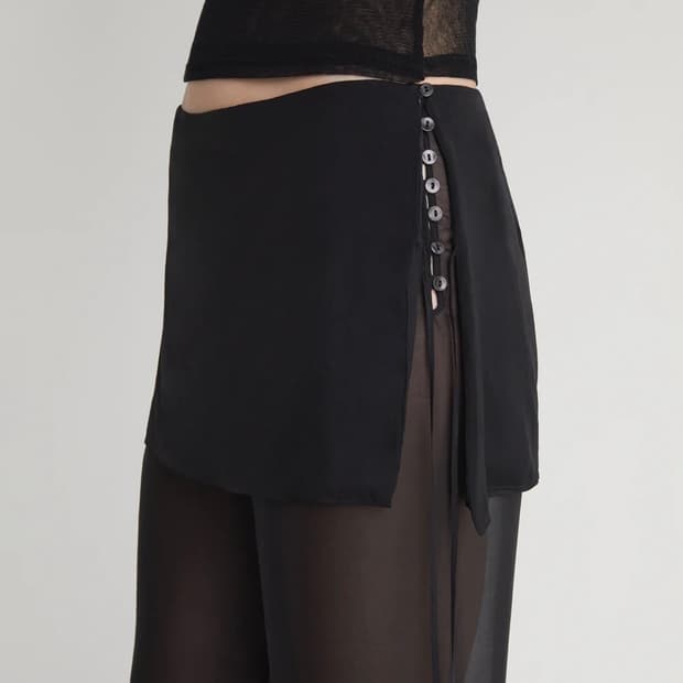 [34,36,48]팔로마울 Silk Archive 스커트 팬츠/블랙