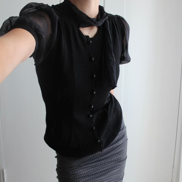 DKNY silk ribbon blouse