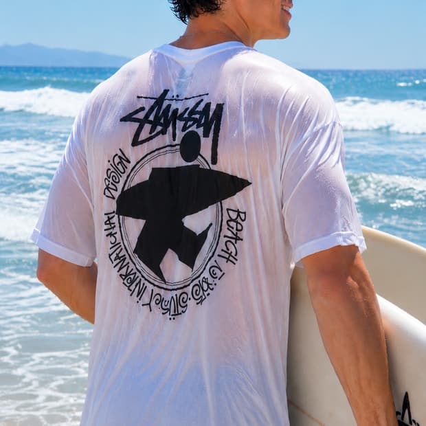 STUSSY 스투시 비치루트 티셔츠 (내추럴)-빅사이즈