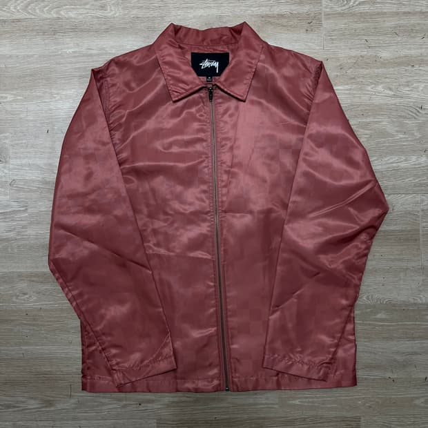 스투시 인터내셔널 체커보드 백로고 코치자켓 [로즈] L/100