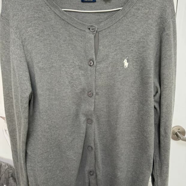 폴로피마코튼가디건m