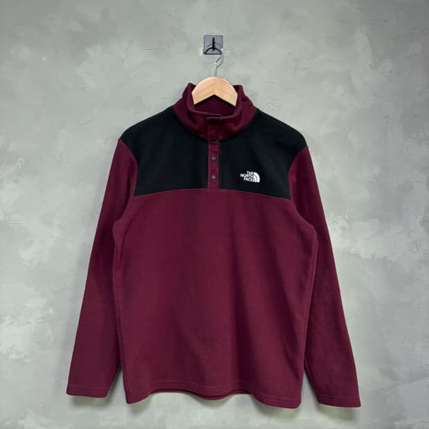 노스페이스 플리스 반집업 버건디