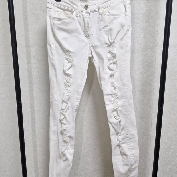 [24] 3x1 화이트 디스 스키니 데님진