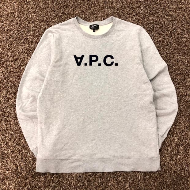  XXL APC 아페쎄 로고 맨투맨 스웻셔츠