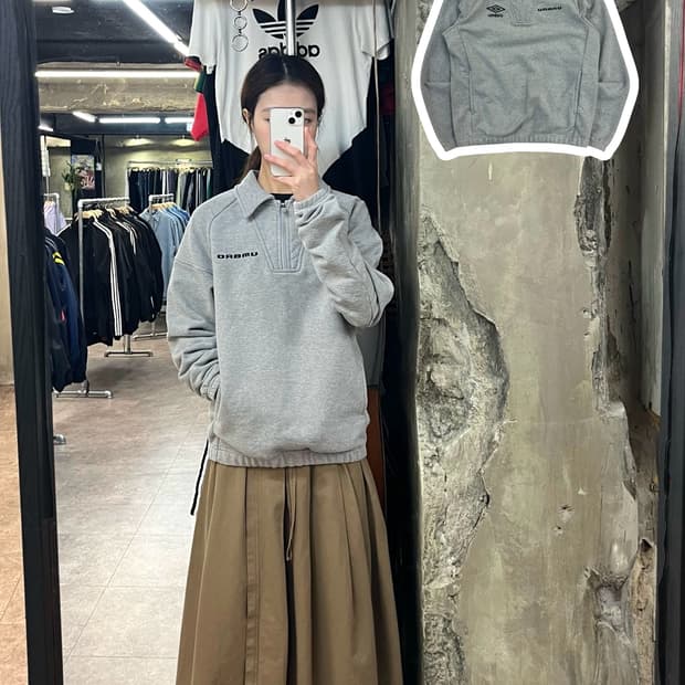 엄브로 카라 집업 맨투맨 그레이 95 #csz2553