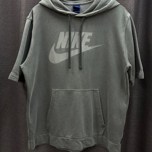 나이키 빈티지워싱 피그먼트 반팔 후드 티셔츠 빅로고