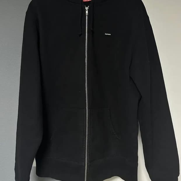 슈프림 스몰 박스 집업 후드 블랙 XL