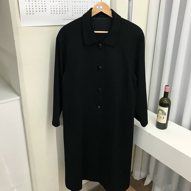 일본 빈티지 캐시미어 100 롱 맥코트