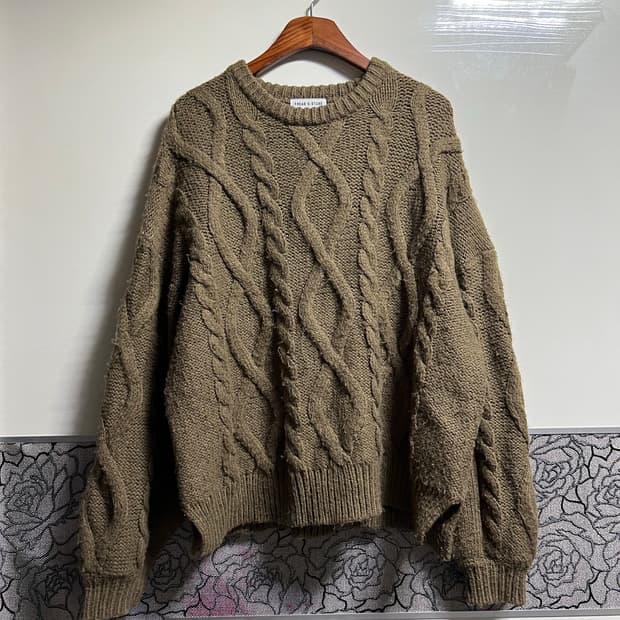 프릭스스토어 케이블 니트 브라운