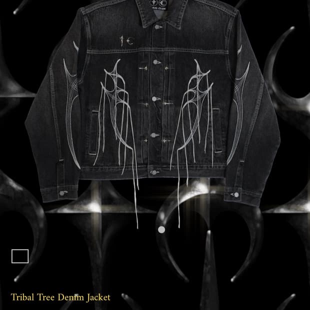 떠그클럽 Tribal Tree Denim Jacket