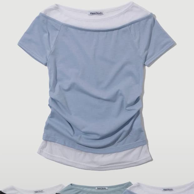 플레이스 스튜디오 레이어드 슬리브 반팔 티