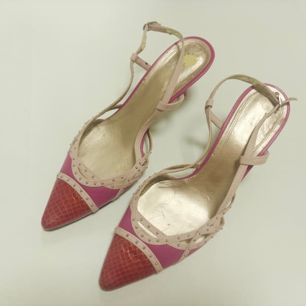 💗🐍 Pink Viper Slingback Heels