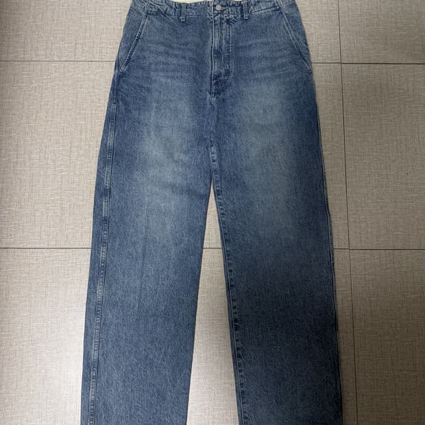 포터리 원워시드 와이드 데님 블루 그레이 1