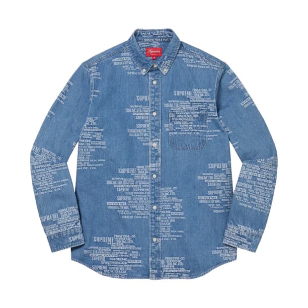 Supreme Trademark Jacquard Denim Shirt W