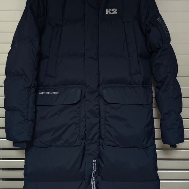 K2 구스다운 공용 롱패딩 블랙 90