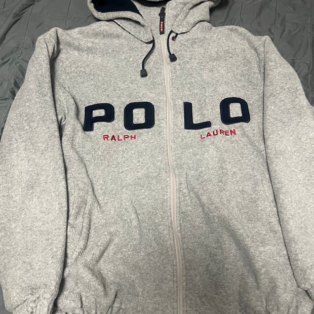 폴로 랄프로렌 성조기 후드 탈부착 후리스 플리스 집업