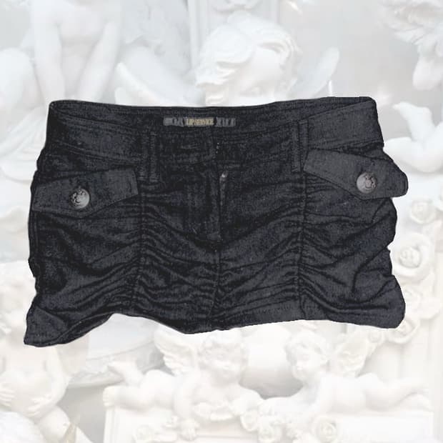 립서비스 빈티지 셔링 미니스커트