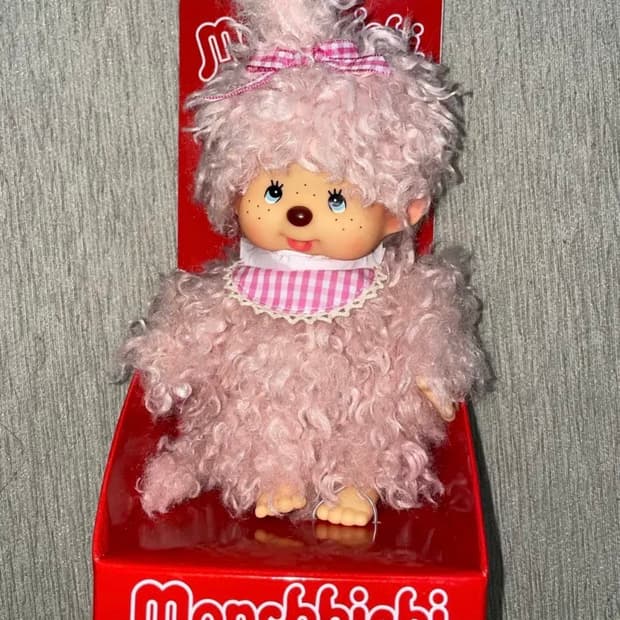 [새상품]핑크 모코모코 몬치치 핑크 곱슬 몬치치 인형