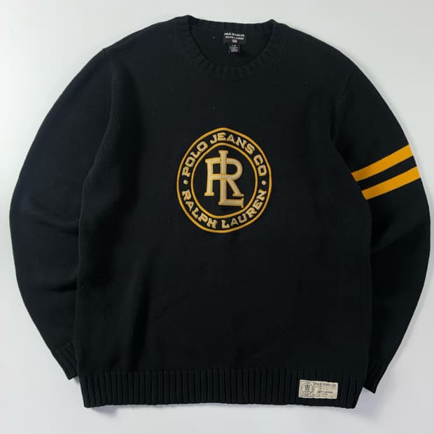 Polo  폴로 진스 컴퍼니 코튼 PRL 패치 라운드 니트 