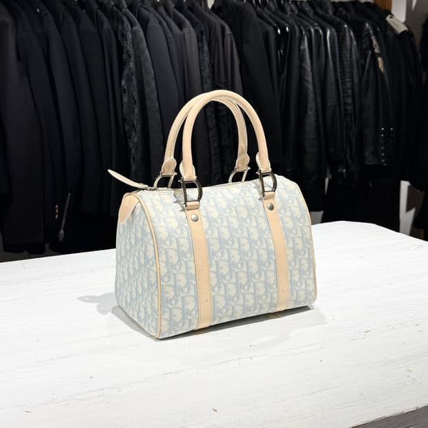 크리스찬 디올 스카이블루 오블리크 보스턴백