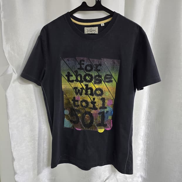 리바이스 불랙 501 프린팅 반팔 티셔츠 (1965)