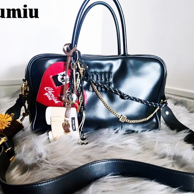 Miumiu 미우미우 가죽 탑 핸들백 보백 라지