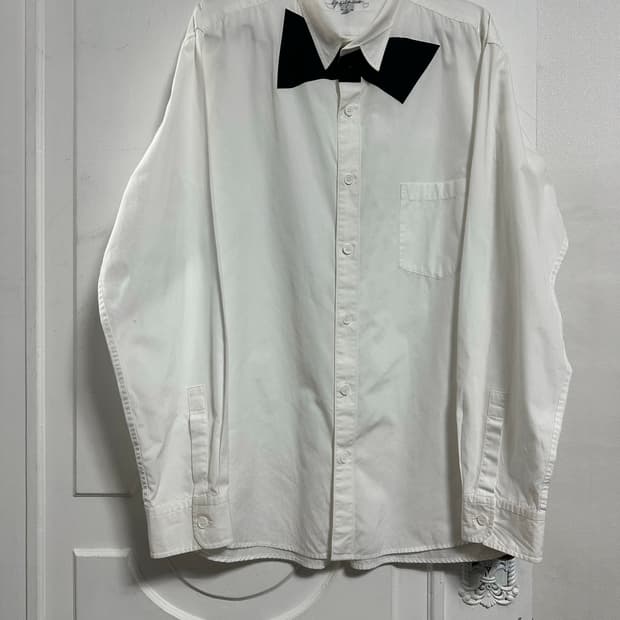 요지야마모토 뿌르 옴므 넥타이 디테일 셔츠