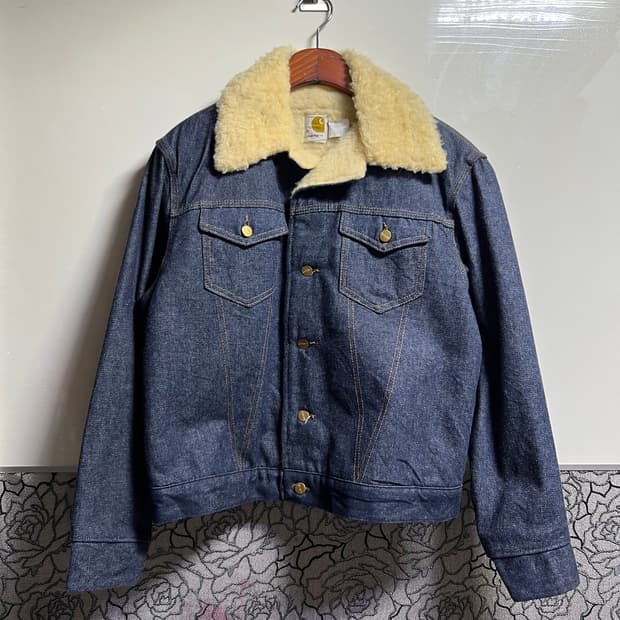 빈티지 칼하트 데님 쉐르파 자켓