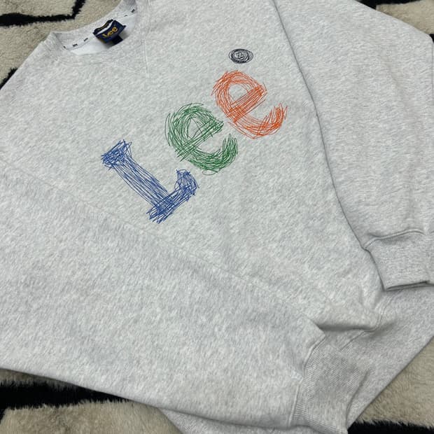 [L]Lee 스티치 로고 맨투맨/라이트그레이