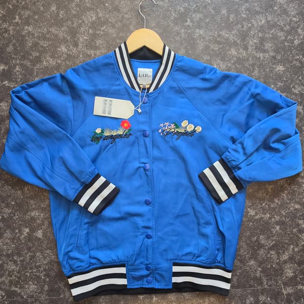 LAP 브랜드 블루 컬러 유니섹스 빈티지 스타디움 자켓- F