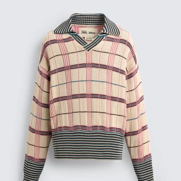 자라 X 디즈니 자카드 니트 폴로셔츠 XL